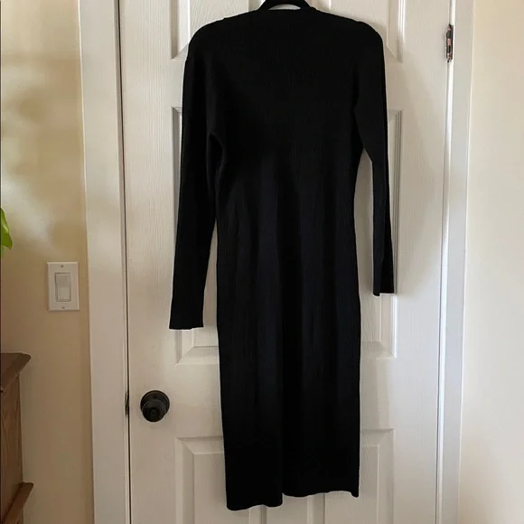 NWT apricot bodycon ribbed mock neck sweater dress with high slit - Picture 7 of 7